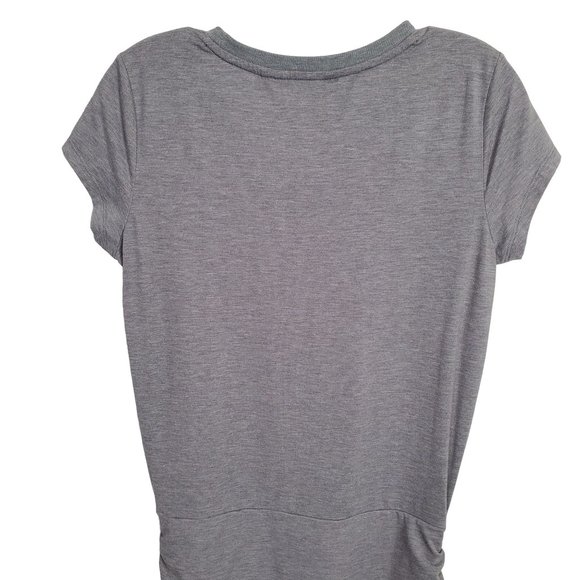 Athleta Size S Dress T-shirt Side Ruched Jersey Knit Athleisure Heathered Gray - Picture 6 of 12